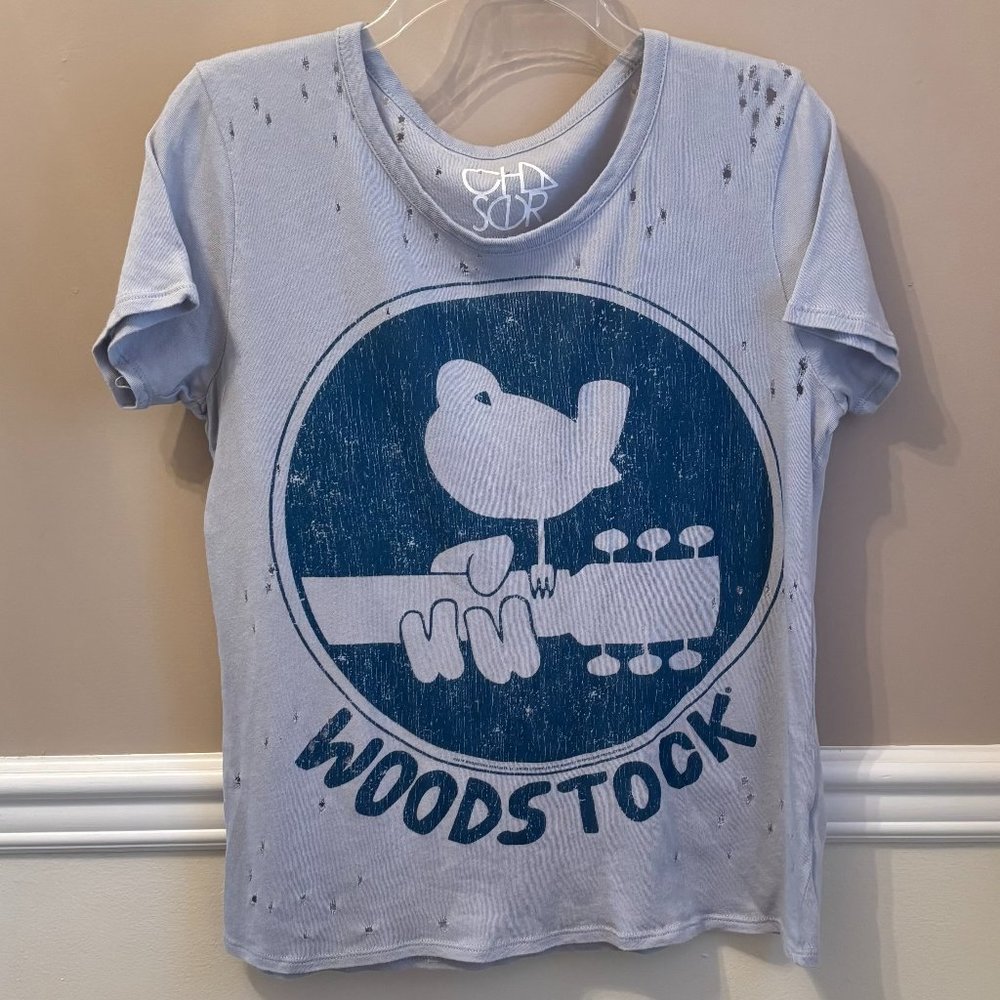 CHASER WOODSTOCK Graphic Short Sleeved Tee Shirt Size M in color Blue